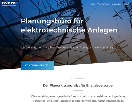 Vorschaubild Webseite Avera