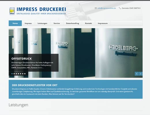 Vorschaubild Webseite Druckerei Impress