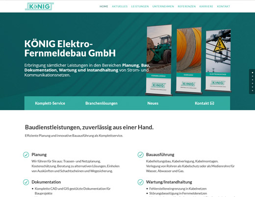 Vorschaubild Webseite KÖNIG Elektro-Fernmeldebau GmbH