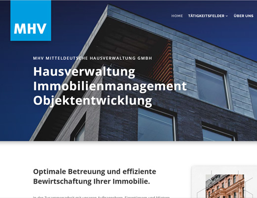 Vorschaubild Webseite MHV - Mitteldeutsche Hausverwaltung GmbH
